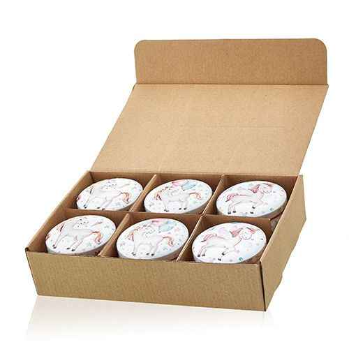 Art Tin Candle with Unicorns in Enchanting Design - Perfect Unicorn Art Tin Candle - Ignara Living