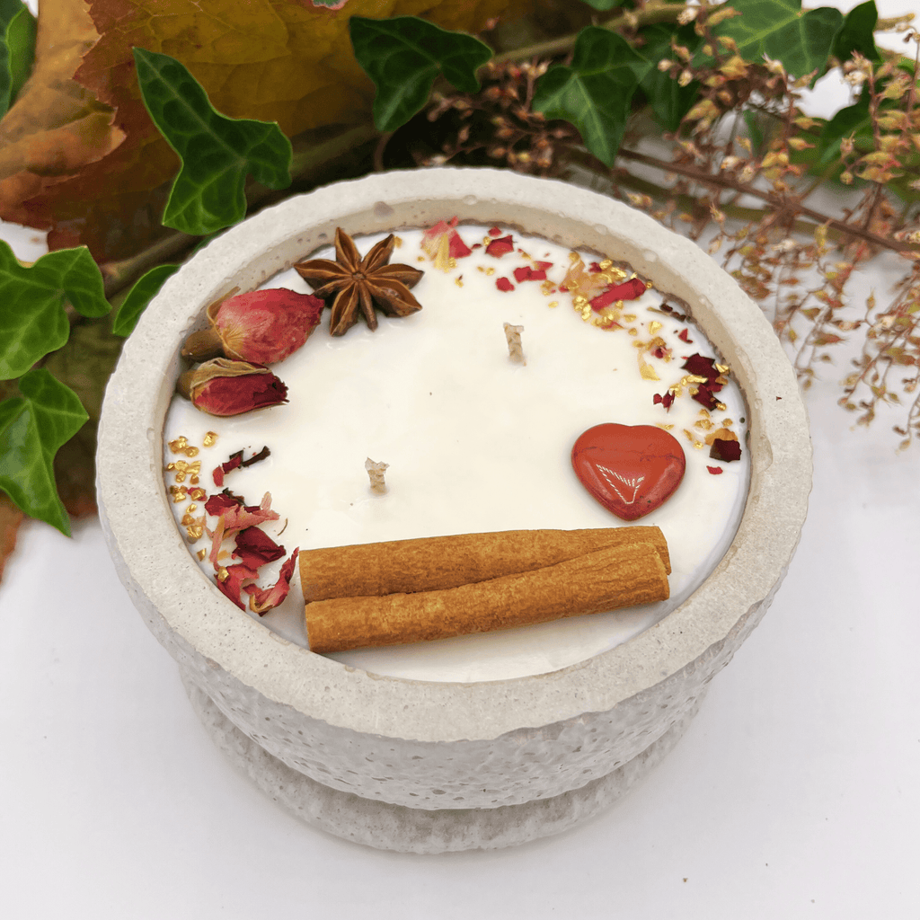 Betonkerze Betongrau "Grey Hearts" - Ignara Living