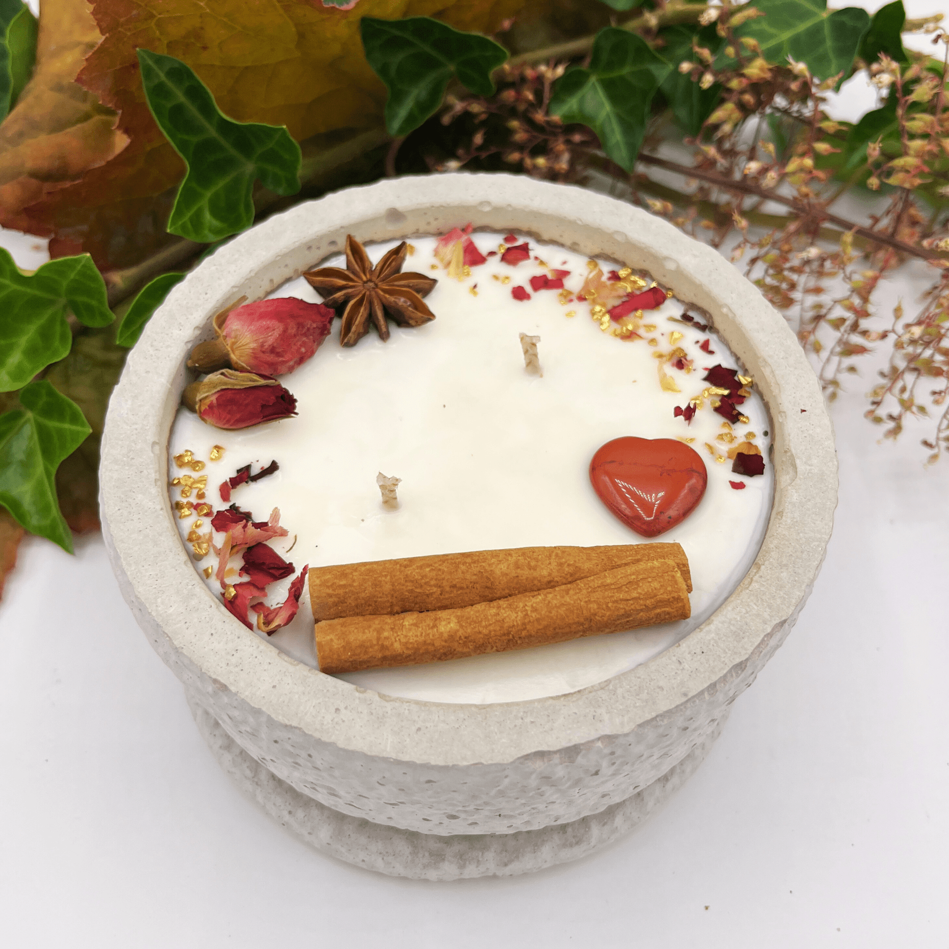 Betonkerze Betongrau "Grey Hearts" - Ignara Living