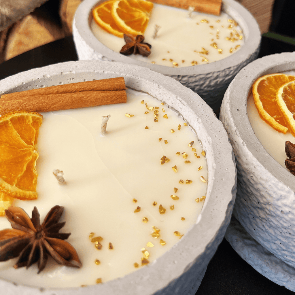 Betonkerzen - Set 3x Betongrau "Grey Cinnamon" - Ignara Living