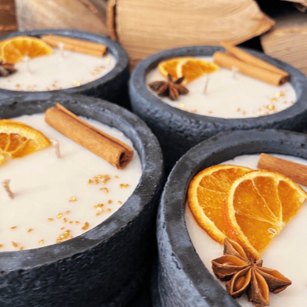 Handgefertigte Betonduftkerze „Black Cinnamon“ aus dem Schwarzwald – Gemütliche Atmosphäre für Ihr Zuhause - Ignara Living