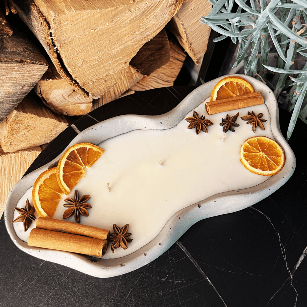 Handgemachte Betonduftkerze "Wave: Grey or Black" Bio Sojawachs mit Vanilla Toffee Duft - Betondekoration - Betonaccessoires oder Betondeko für Zuhause - Ignara Living