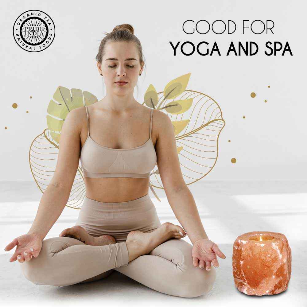 Himalayan Pink Salt Candle Holder by Pride of India – Natural Room Décor for Home & Spa Ambiance - Ignara Living