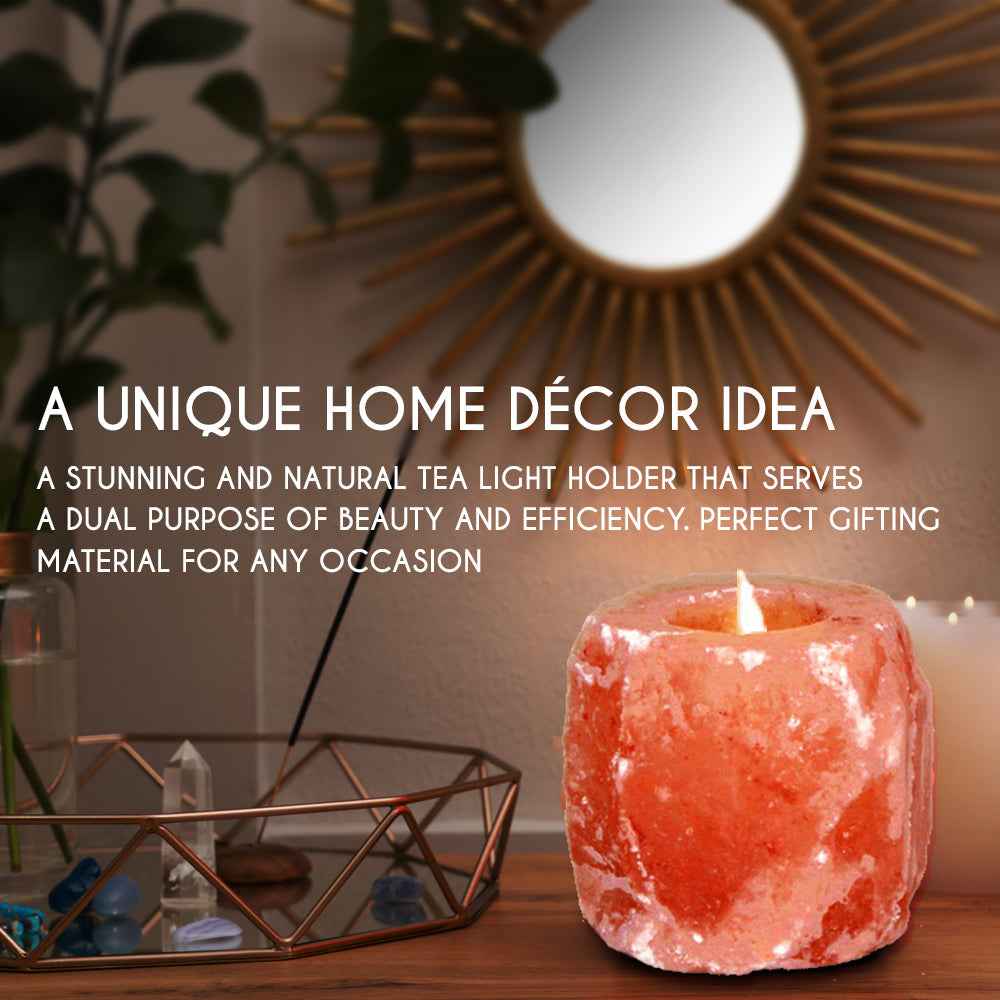 Himalayan Pink Salt Candle Holder by Pride of India – Natural Room Décor for Home & Spa Ambiance - Ignara Living