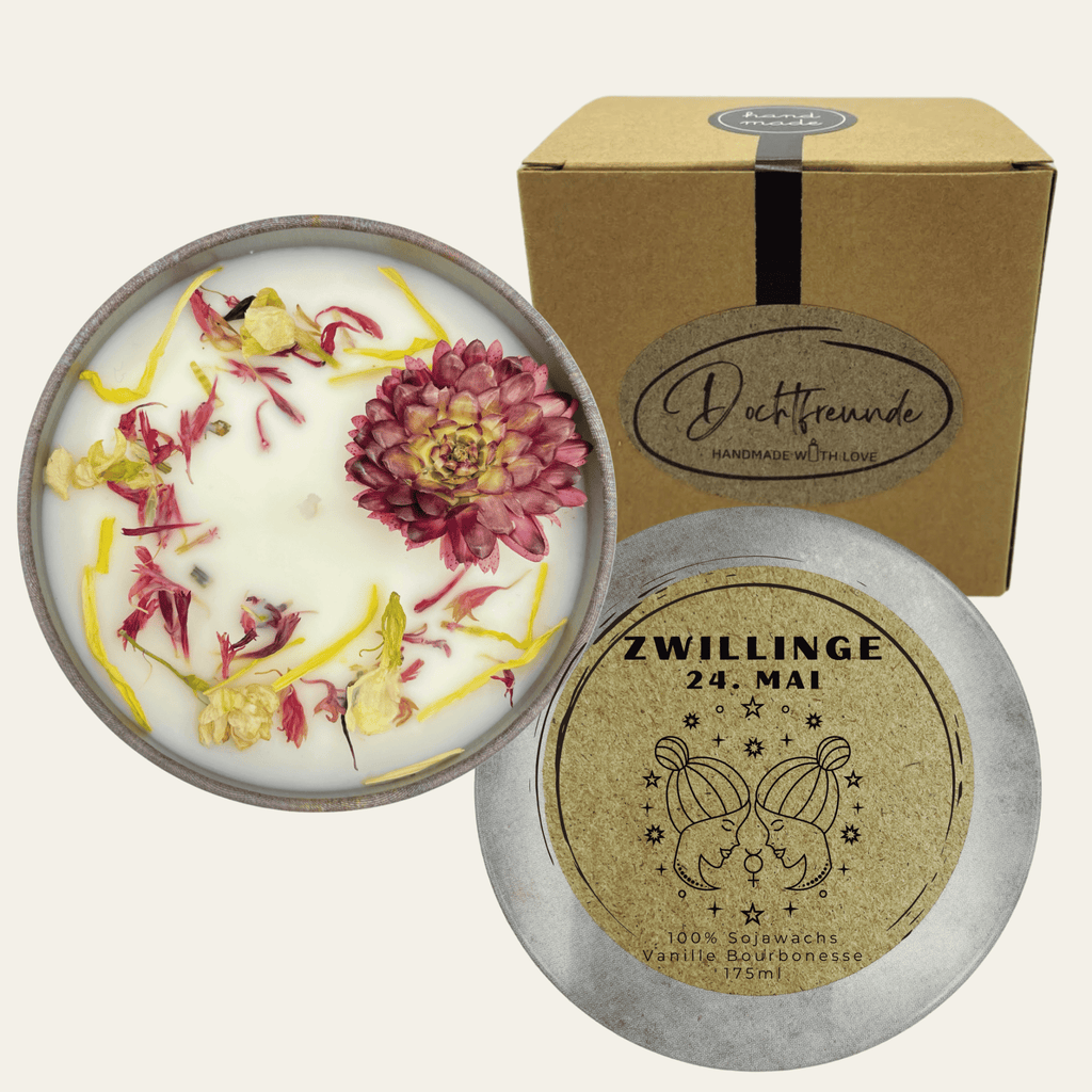 Sternzeichen Zwillinge Duftkerze - Handgemachte Sojawachs - Kerze - Personalisiertes Astrologie - Geschenk - Ignara Living
