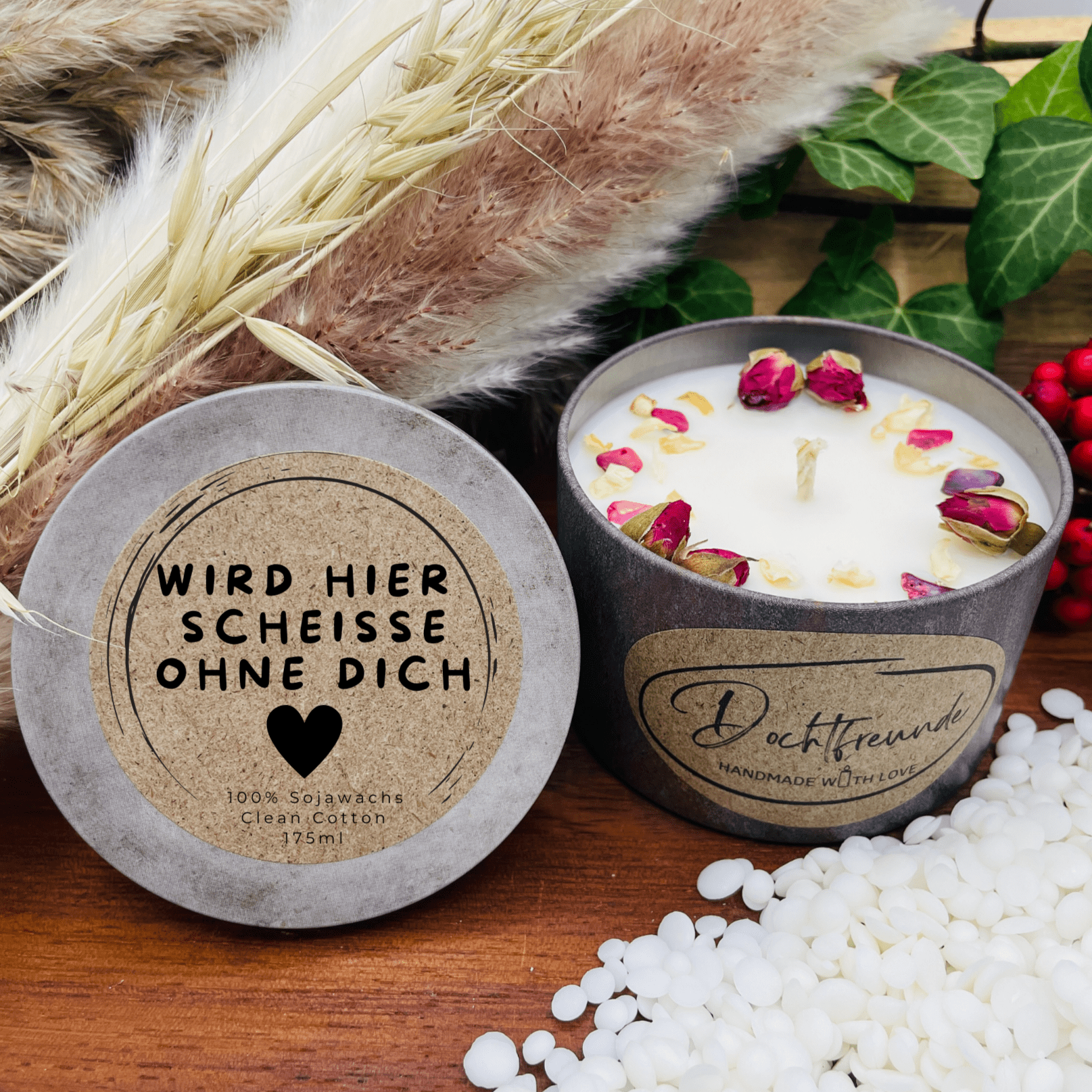 Wird hier Scheiße ohne dich - ABSCHIEDSGESCHENK Personalisierbare PREMIUM Duftkerze - handgemacht aus dem Südschwarzwald - ARBEITSKOLLEGIN - Ignara Living
